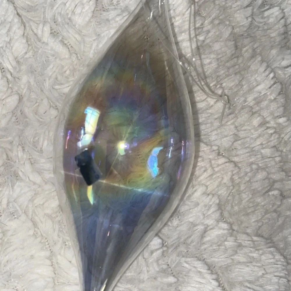 Vintage‎ Silvestri Glass iridescent Teardrop Shape Christmas Ornament